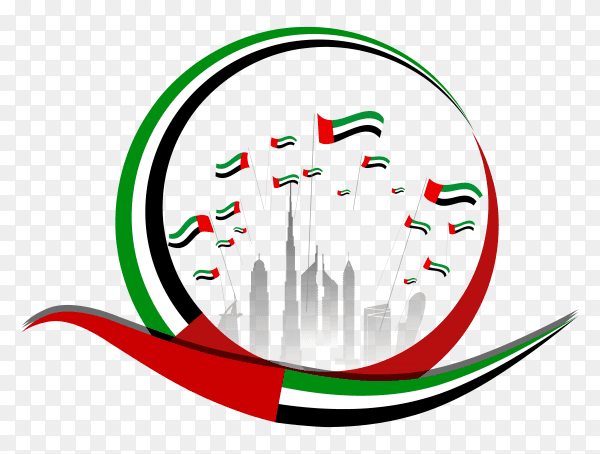 Flat design united arab emirates national day on transparent background PNG