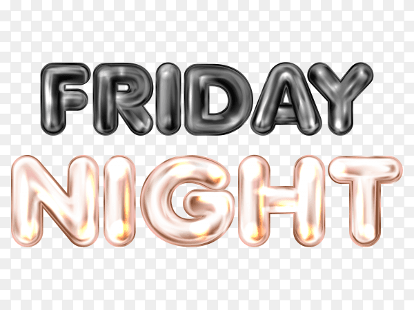 Friday night banner with colored dots on transparent background PNG