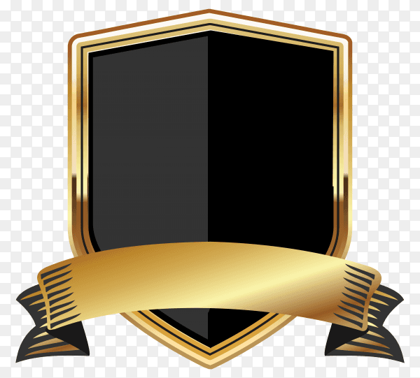 Golden empty badge labels element Illustration on transparent background PNG
