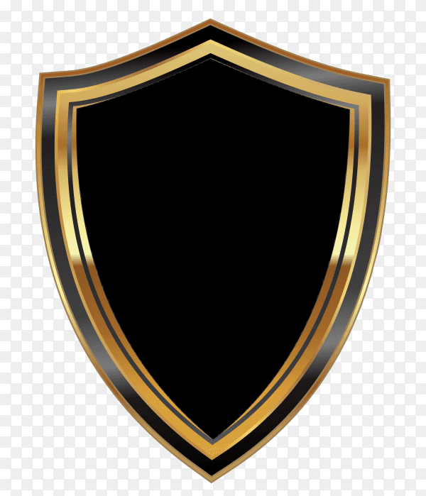 Golden medal black label on transparent background PNG