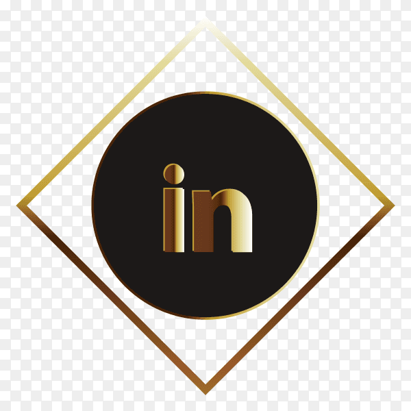 Goledn linkedin logo design on transparent background PNG