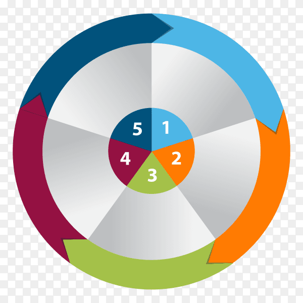 Gradient abstract shape infographic design on transparent background PNG