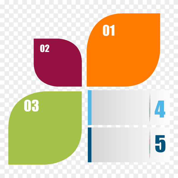 Gradient abstract shape infographic on transparent background PNG