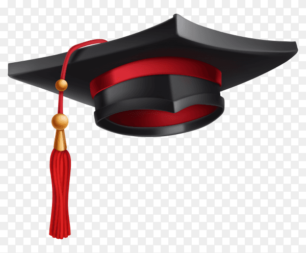 Graduation cap on transparent background PNG