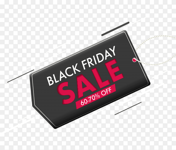 Illustration of black friday banner on transparent background PNG