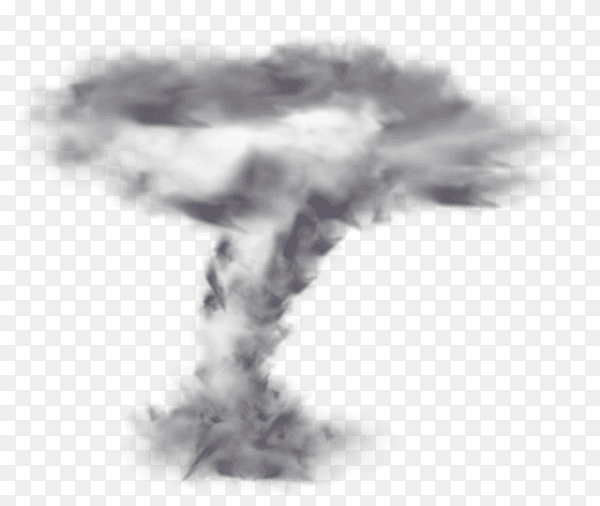 Large tornado isolated graphic on transparent background PNG