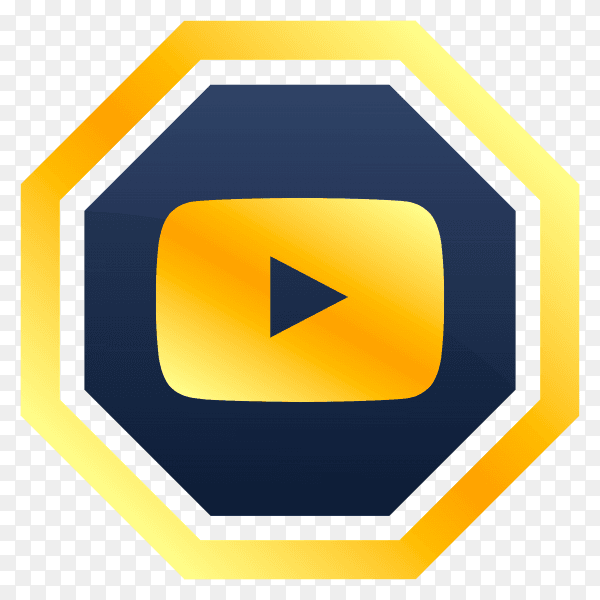 Luxury youtube icon design on transparent background PNG
