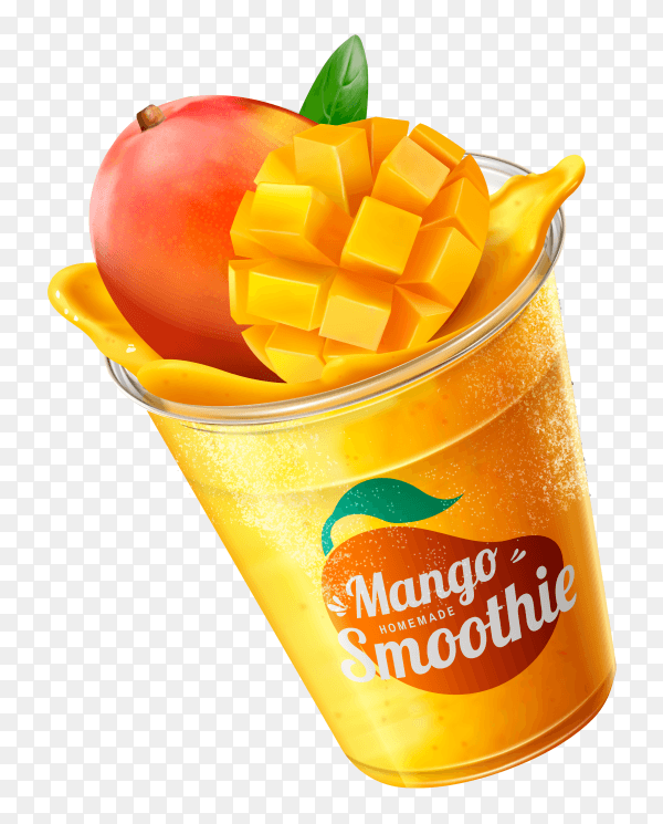 Mango smoothie on transparent background PNG