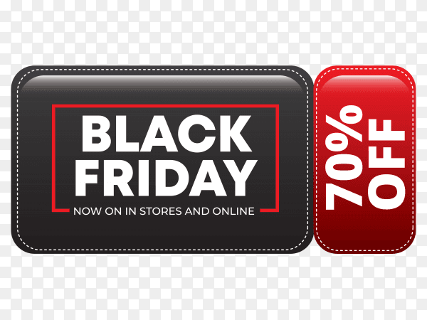 Modern black friday sale banner on transparent background PNG
