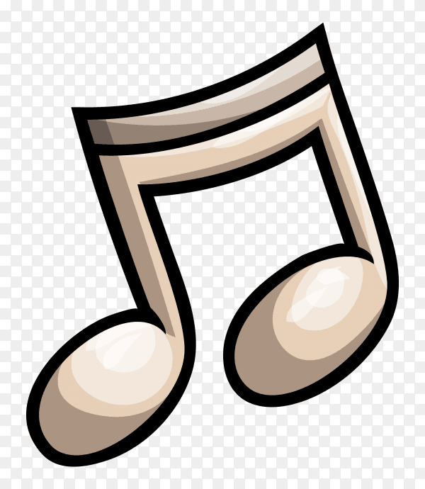 Music note icon on transparent background PNG