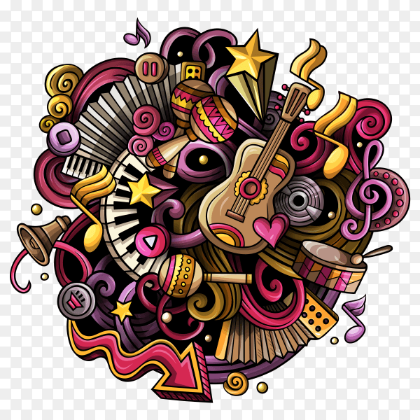Music poster design on transparent background PNG