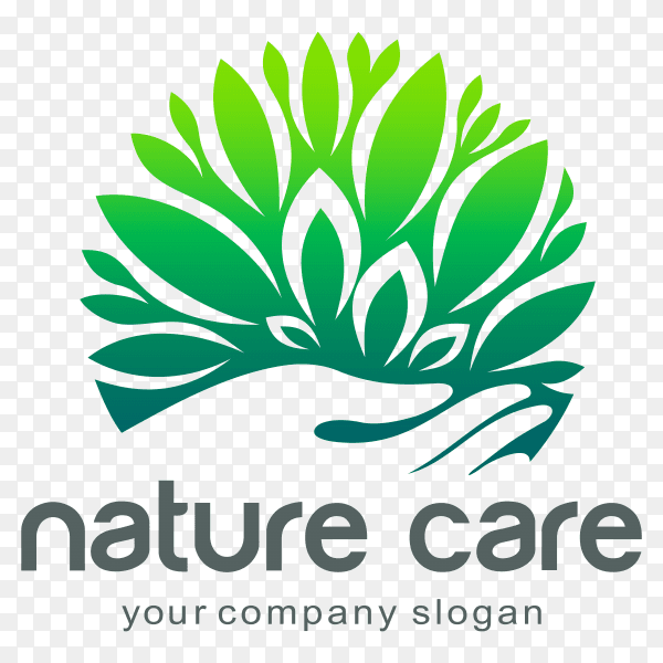 Nature care logo design on transparent background PNG