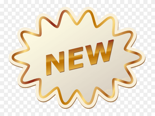 New lettering banner design on transparent background PNG