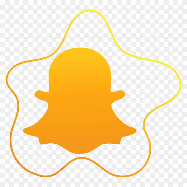 Orange snapcaht icon on transparent background PNG
