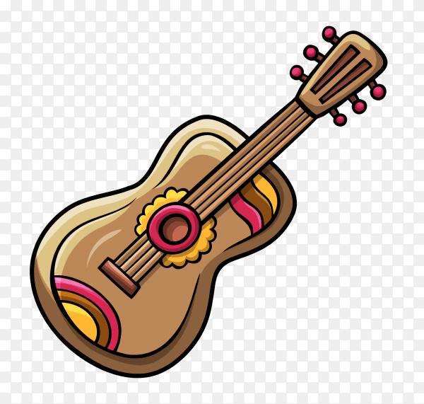 Picture of electric guitar on transparent background PNG