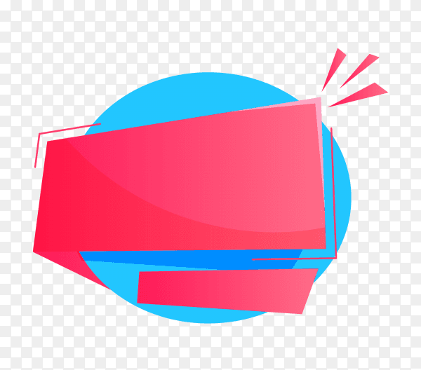 Pink blue color banner design on transparent background PNG