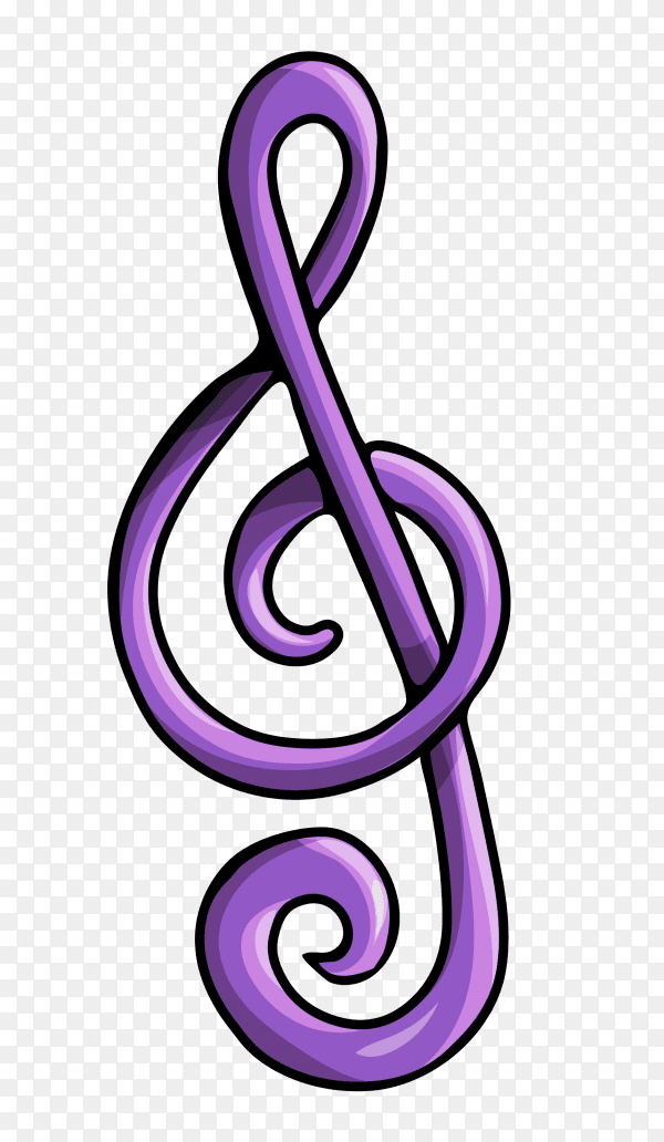 Purpel music note icon on transparent background PNG