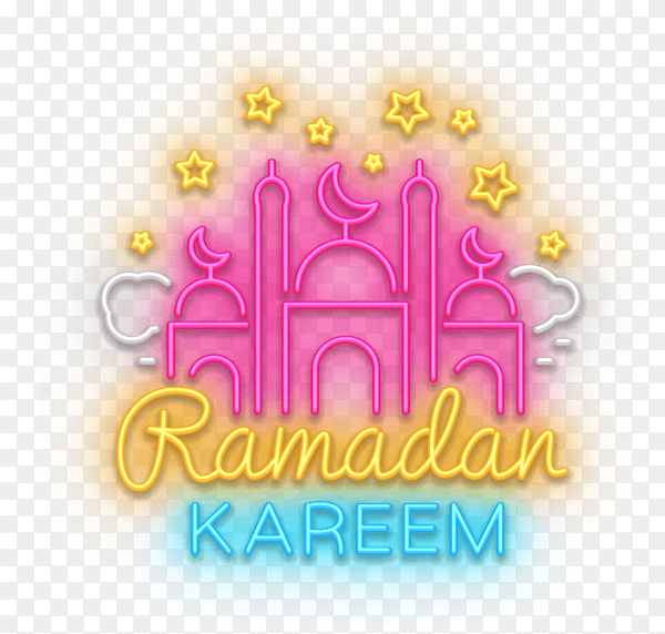 Ramadan kareem with waning moon and islamic art on transparent background PNG