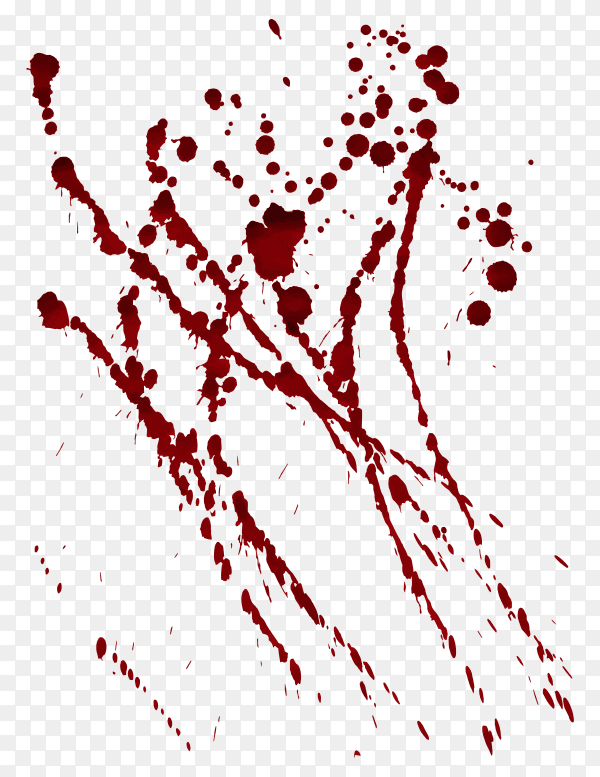 Realistic blood splatters and drops set Premium Vector PNG