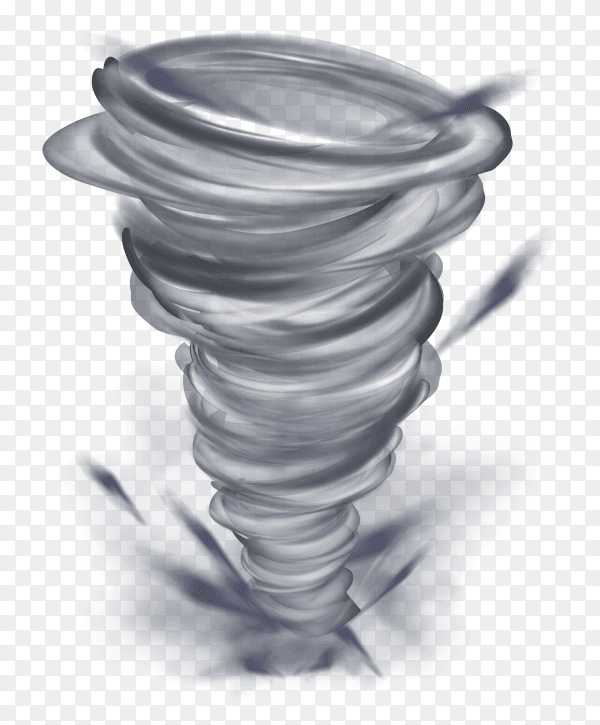 Realistic tornado illustration on transparent background PNG