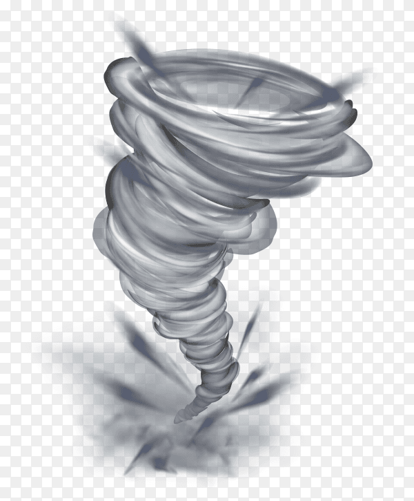 Realistic tornado swirl isolated illustration on transparent background PNG