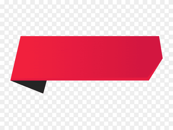 Red Ribbon banner design on transparent background PNG