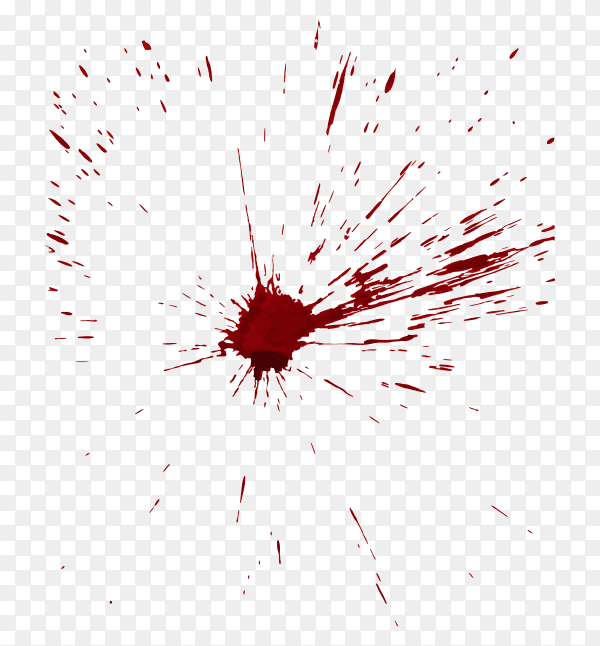 Red blood splash on transparent background PNG