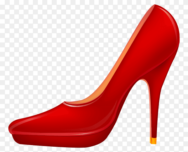 Red heels shoes on transparent background PNG