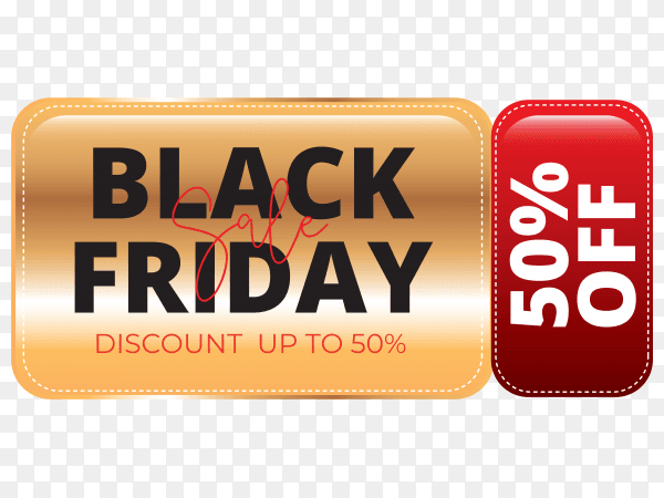 Special sale black friday banner on transparent background PNG