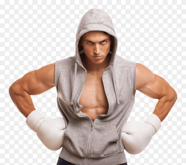 The young man boxer on transparent background PNG