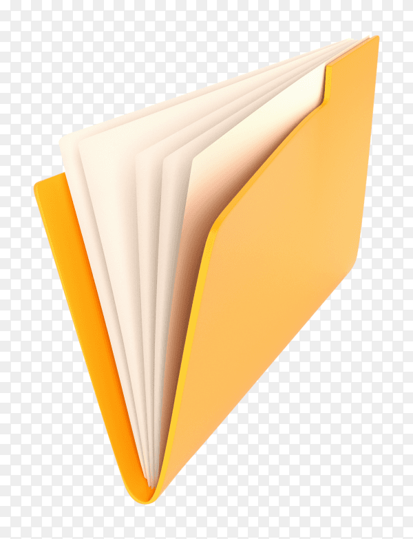 Yellow folder white illustration on transparent background PNG