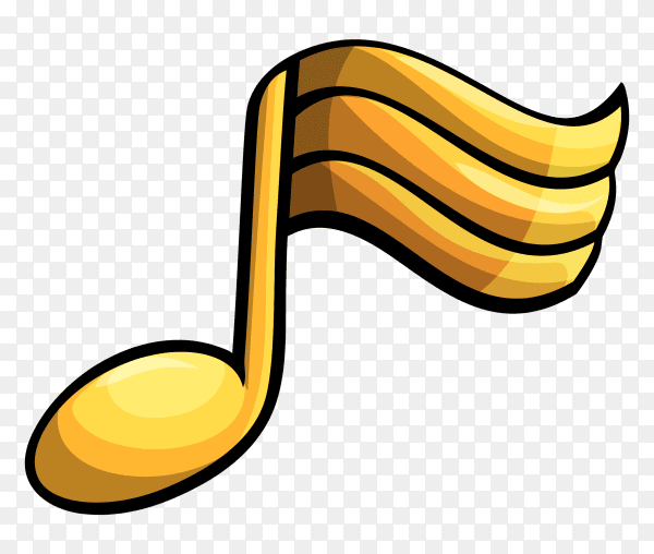 Yellow music icon on transparent background PNG