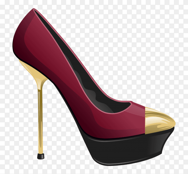 Woman fashion shoes on high heels on transparent background PNG