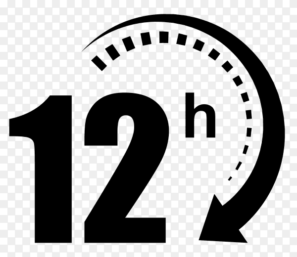 12 hours clock arrow icons delivery service online deal on transparent PNG