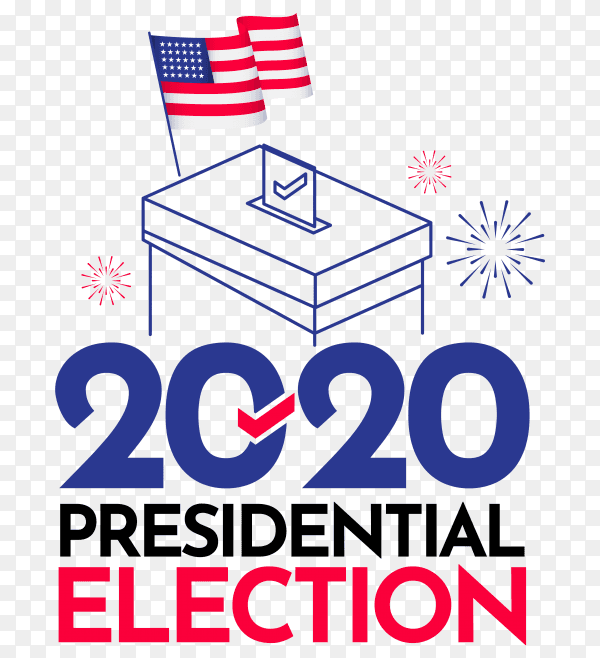 2020 us presidential election concept on transparent background PNG