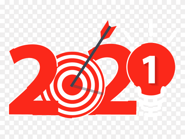 2021 new year design with light bulb ideas on transparent background PNG