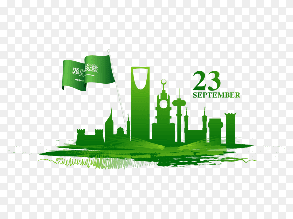 23rd september national day in saudi arabia celebration on transparent background PNG