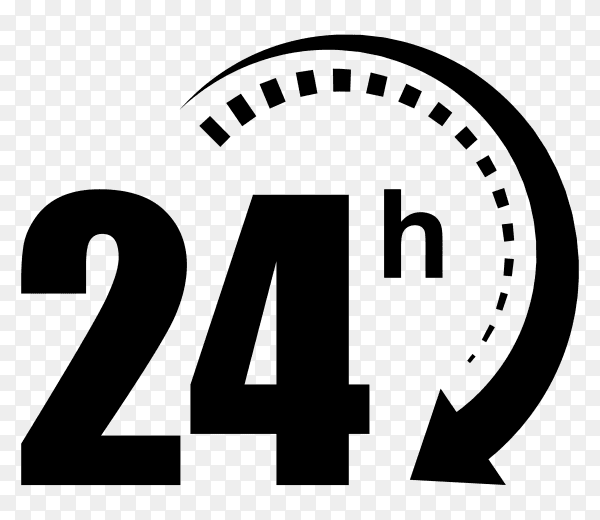 24 hours clock arrow icons delivery service online deal on transparent background PNG