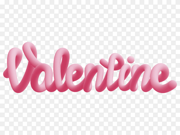 3D valentines day text premium vector PNG
