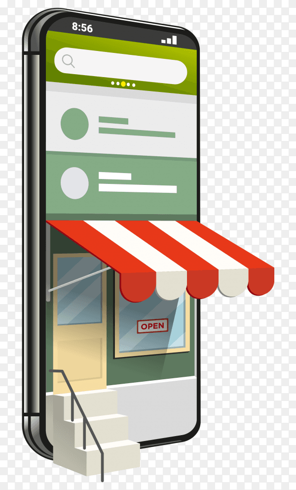 3d online shopping on websites or mobile applications concepts of marketing and digital marketing on transparent background PNG
