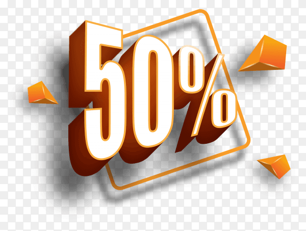 50% sale style illustrations on transparent PNG