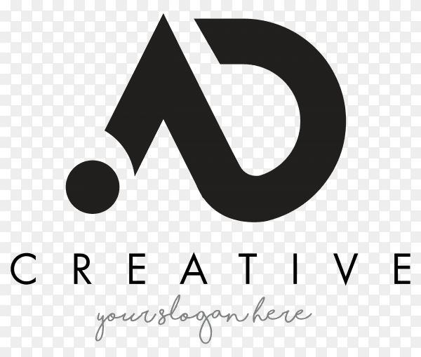 AD Letter Logo Design with Modern design on transparent background PNG