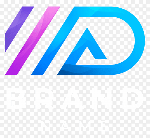 AD logo name design on transparent background PNG