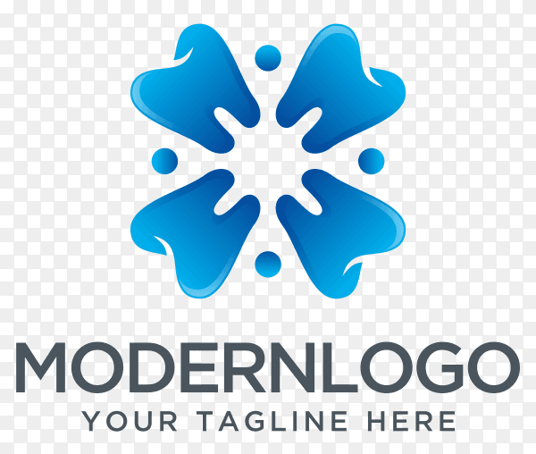 Abstract dental logo design on transparent background PNG
