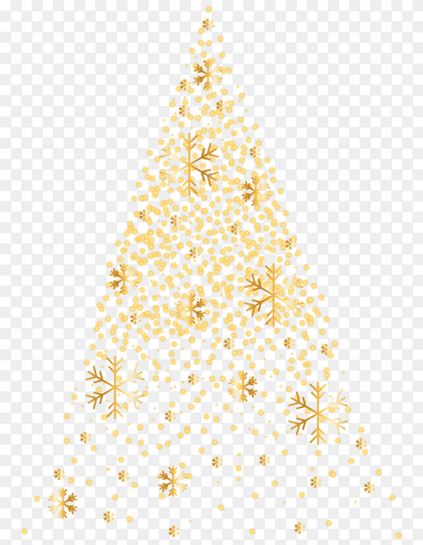 Abstract golden christmas tree royalty free PNG
