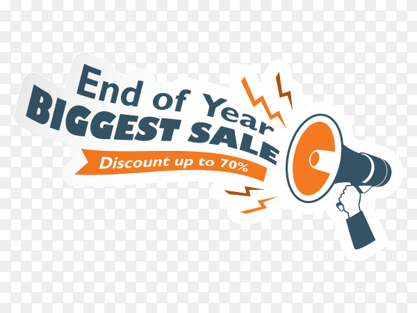 Advertising banners with megaphone on transparent background PNG