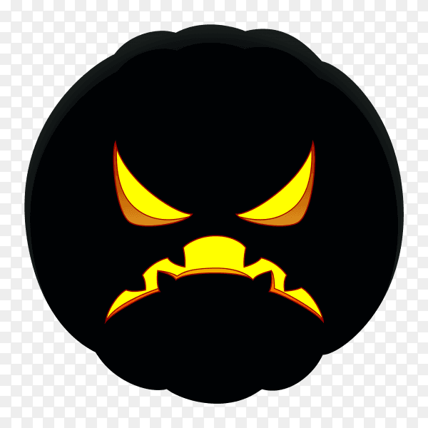 Angry pumpkin face on transparent background PNG