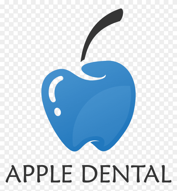 Apple Dental Logo on transparent background PNG