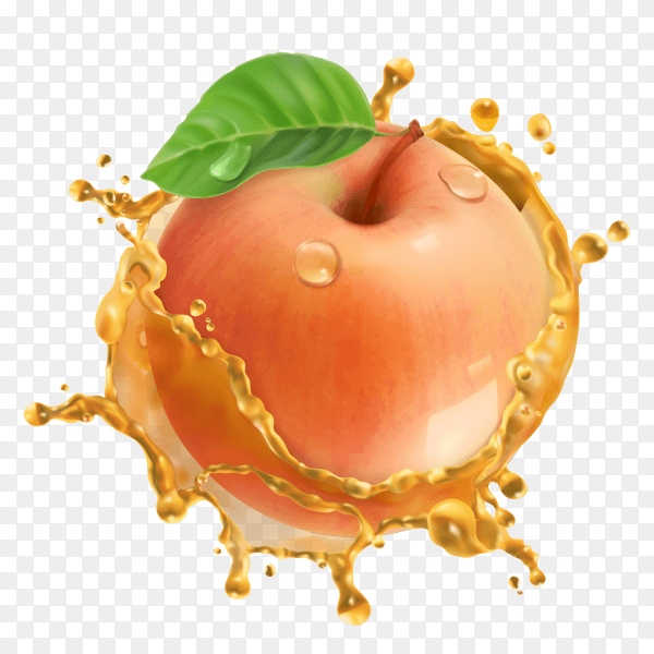 Apple fresh juice splash premium vector PNG