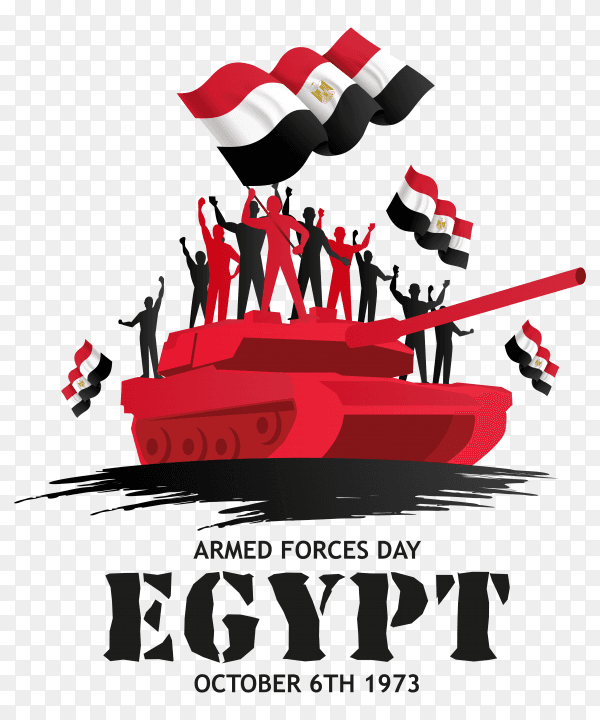 Armed force day egypt illustration on transparent background PNG